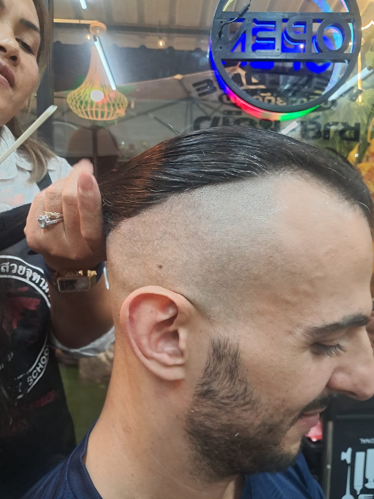 Men's haircut styled at Wonderland Jomtien Beauty Salon