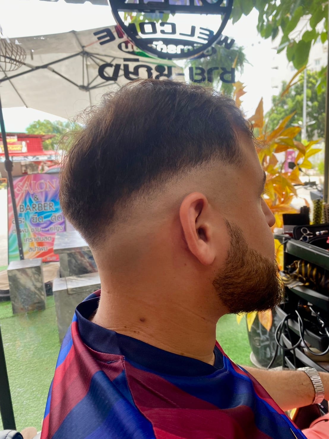 Men's haircut styled at Wonderland Jomtien Beauty Salon