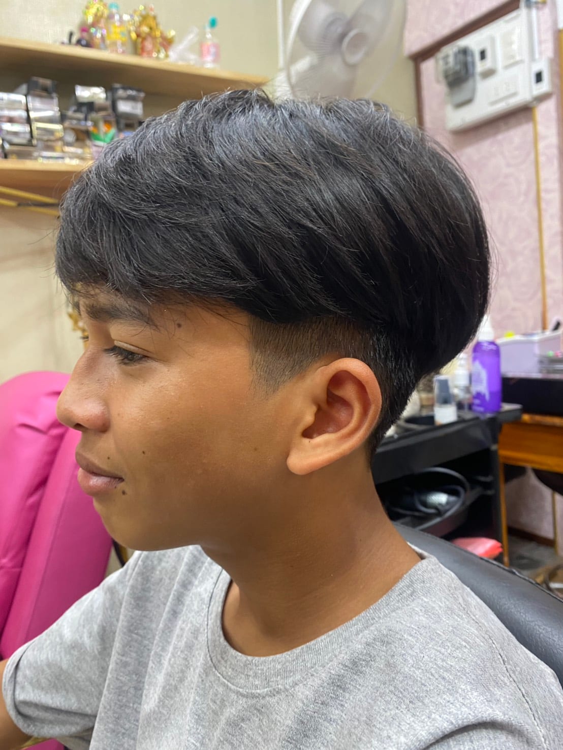 Men's haircut styled at Wonderland Jomtien Beauty Salon