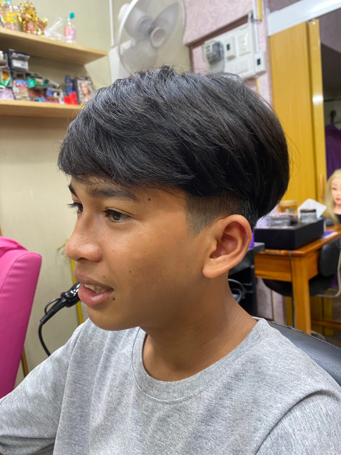 Men's haircut styled at Wonderland Jomtien Beauty Salon