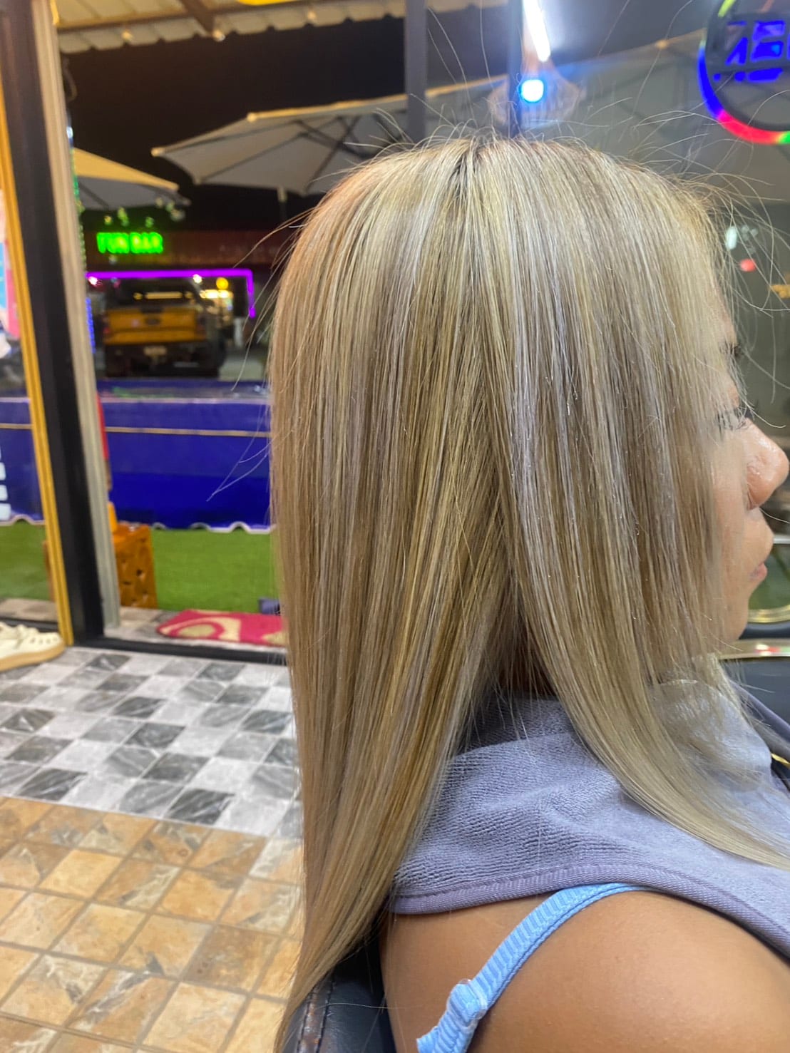 Women's hair styled at Wonderland Jomtien Beauty Salon