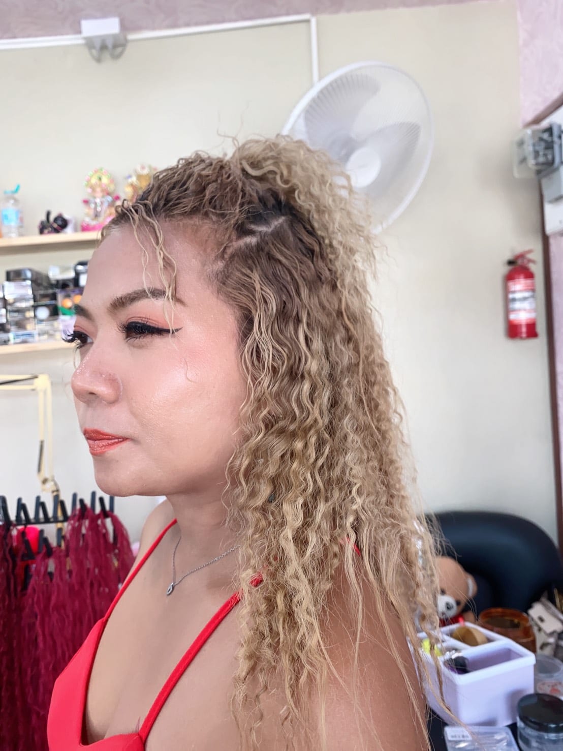 Women's hair styled at Wonderland Jomtien Beauty Salon